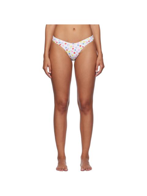 White Suki Floral Classic Bikini Bottom