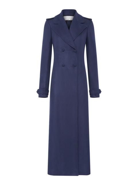 Houstt Trench Coat in Navy Winter Silk