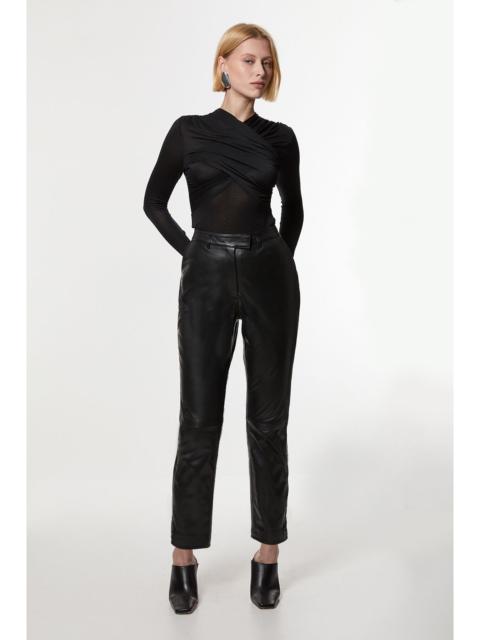 Leather Tailored Straight Leg Trouser
