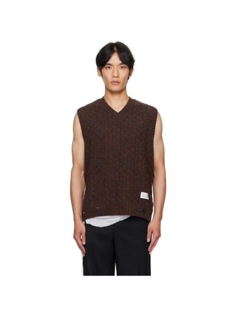 Brown V-Neck Sweater Vest