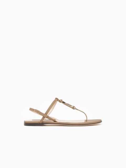 LEATHER FLAT THONG SANDALS