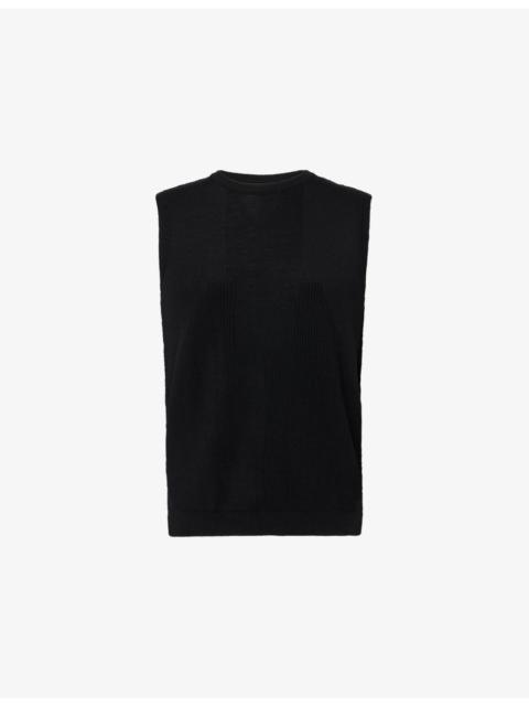 Round-Neck Rib-Knit Wool Tank Top
