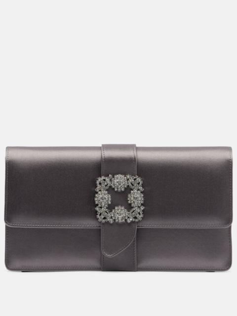 Capri embellished satin clutch
