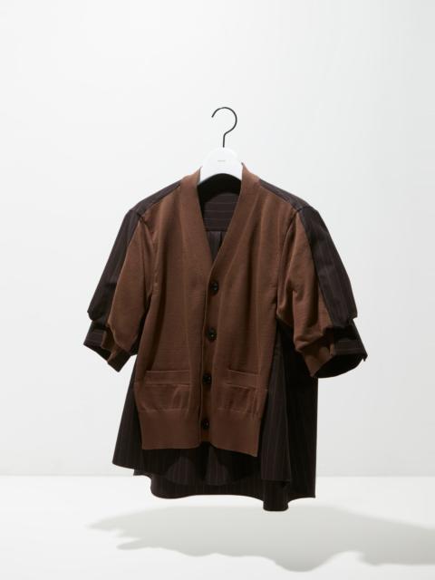 Chalk Stripe x Cotton Knit Cardigan