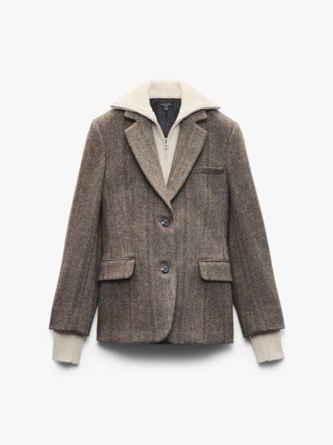 Frank Mixed-Media Plaid Blazer