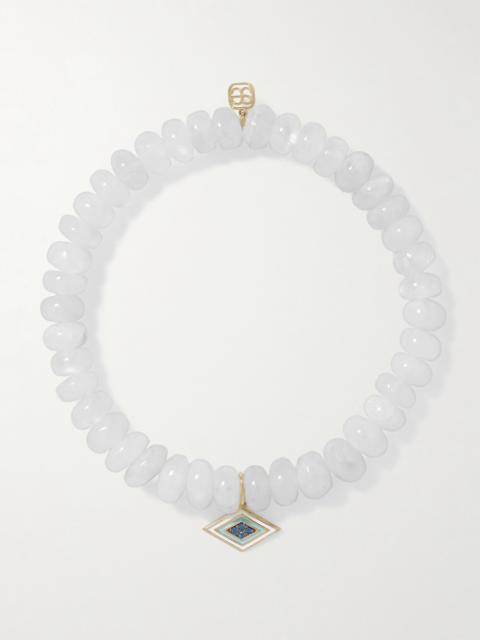 14-karat Gold, Enamel, Moonstone And Sapphire Bracelet
