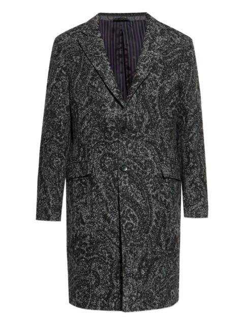 paisley-patterned long coat