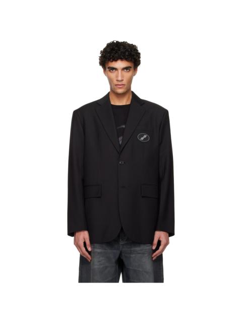 Black Oversized Suit Logo Blazer