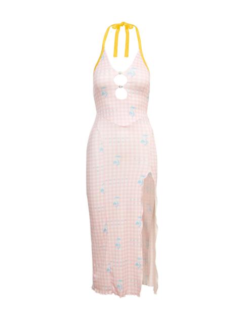 HEATHER MIDI DRESS PINK GINGHAM