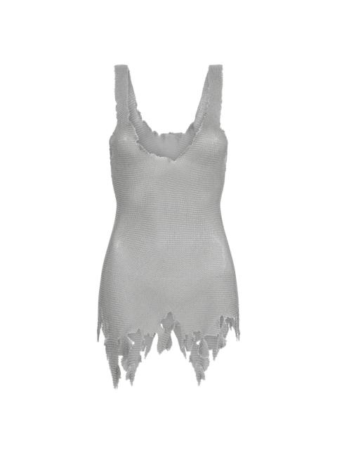 Gwendolin Chainmail Tank Top in Silver Steel