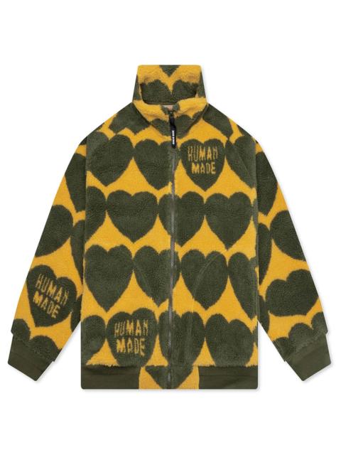 HEART FLEECE JACKET - OLIVE DRAB