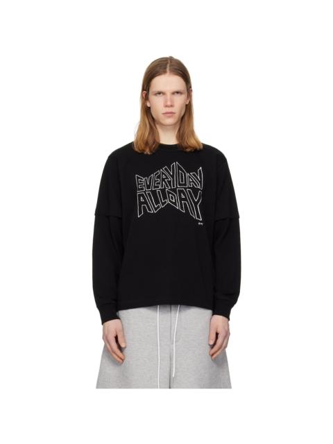Black 'geoff sacai' Print L/S T-shirt