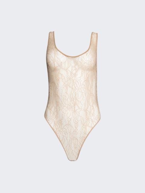Lace Tank Bodysuit Khaki