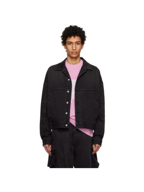 Black Graphic Denim Jacket