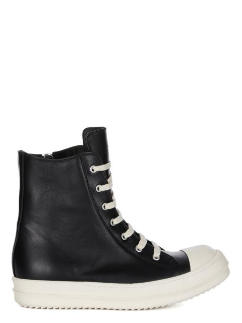 Leather High-Top Sneakers Black