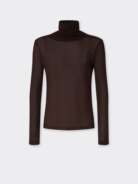 High-neck jersey top