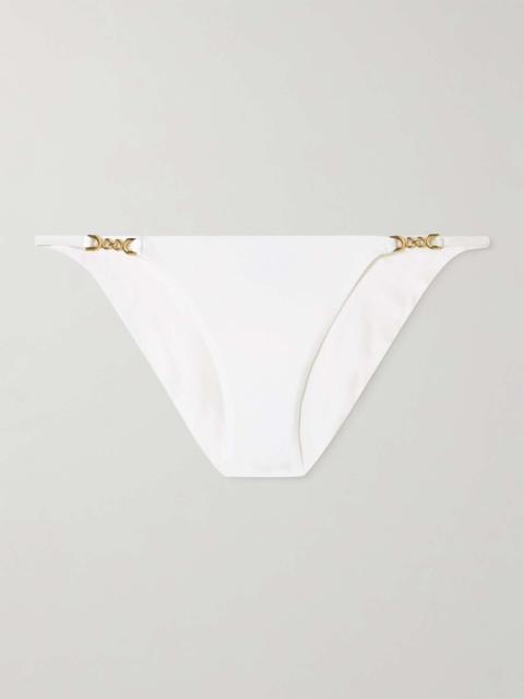 Monza chain-embellished bikini briefs White
