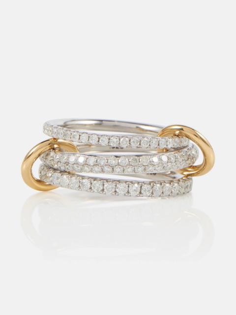 Nova sterling silver and 18kt gold ring with diamonds
