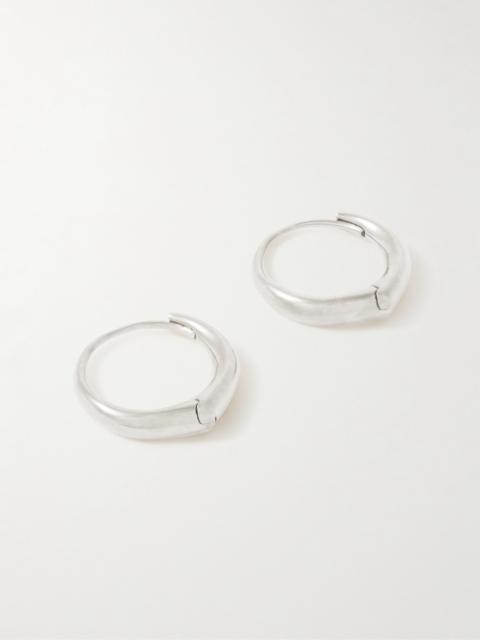 Large Hellenic Silver Hoop Earrings