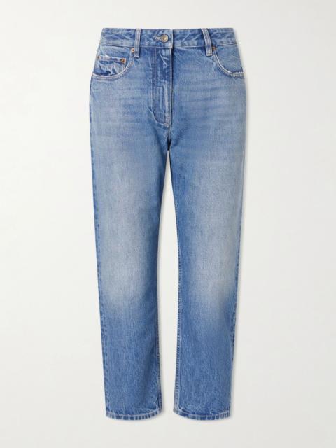 Cropped mid-rise straight-leg jeans Mid denim