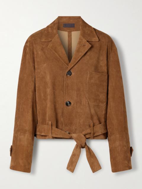 Alfi Belted Cropped Suede Jacket
