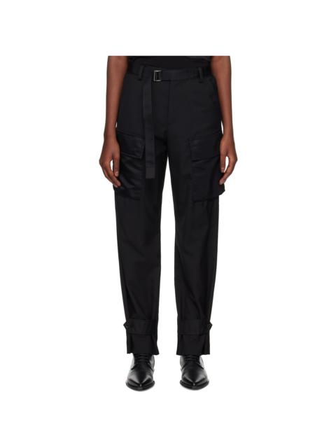 Black Suiting & Nylon Twill Trousers