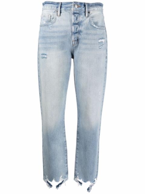 faded slim-cut jeans