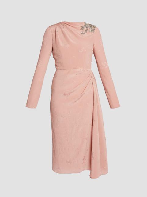 LONG SLEEVE DRAPED MIDI DRESS