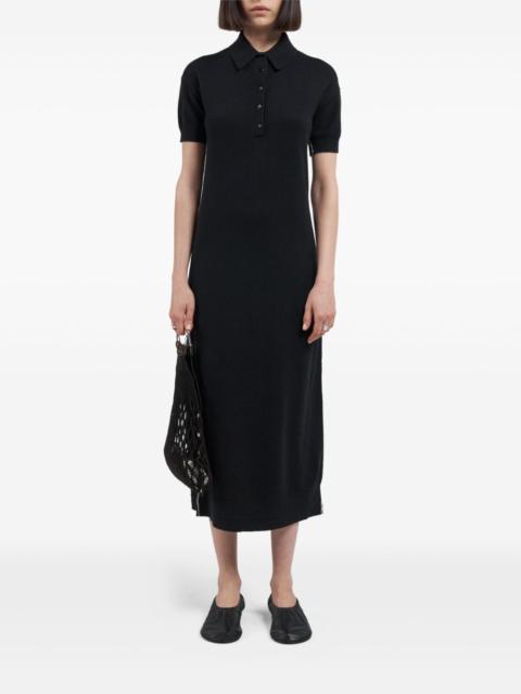 polo-collar midi dress