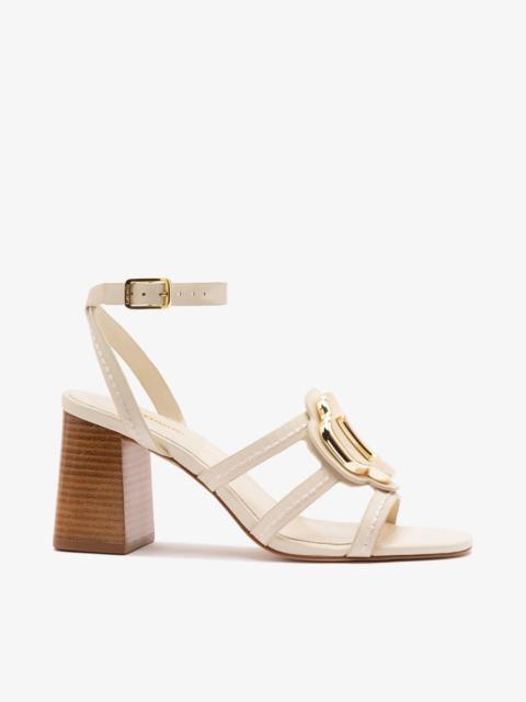 Margherita Block Sandal Ivory Leather