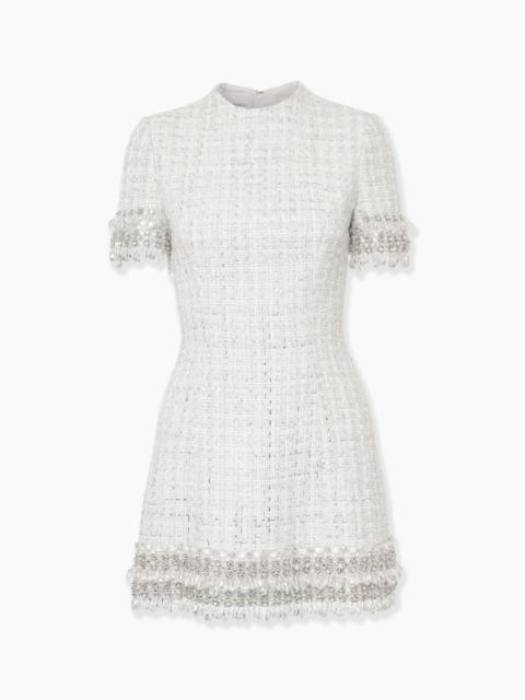Tweed Mini Dress with Raindrop Embroidery