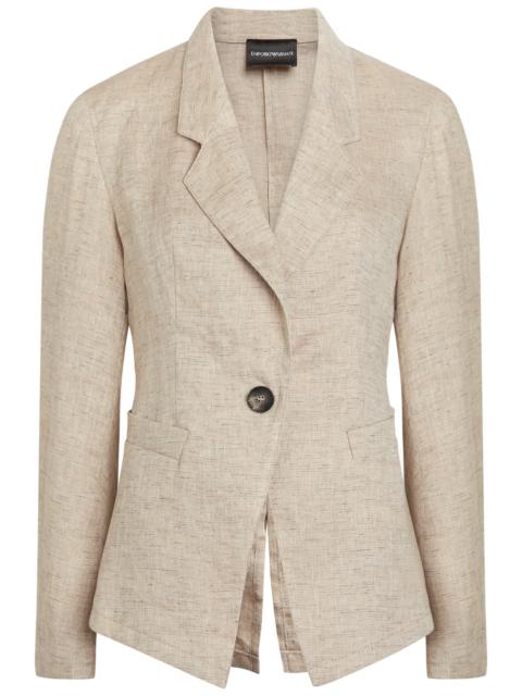 Emporio Armani Fitted Linen-blend Blazer