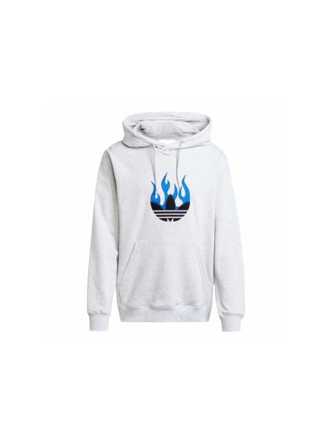 adidas Flames Logo Hoodie Light Grey Heather