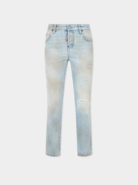LIGHT WASH TEDDY JEANS