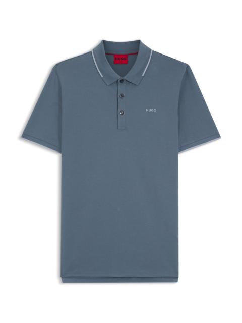EMBROIDERED-LOGO SLIM-FIT POLO SHIRT IN STRETCH COTTON