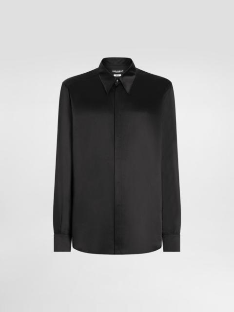 Silk satin Martini-fit shirt