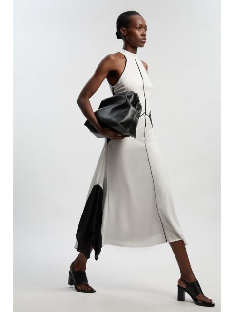 Petite Colour Block Fluid Tencel Halter Neck Woven Maxi Dress