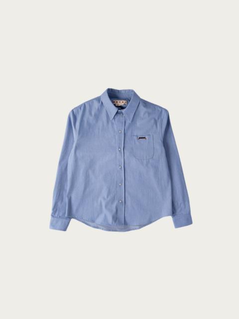 Colored Light Denim Western Shirt - Iris Blue