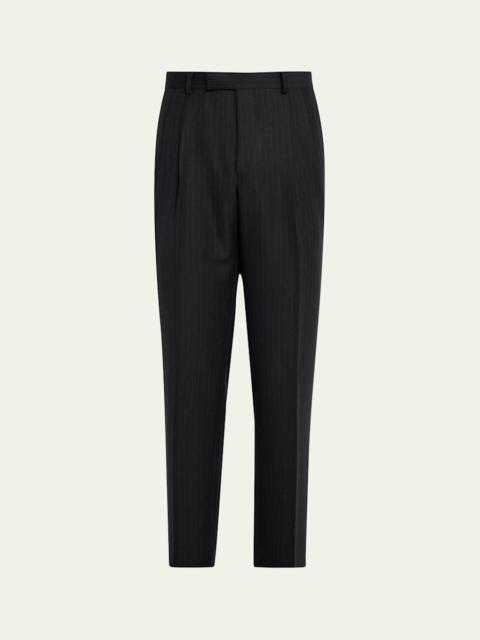 Men's Pinstripe Wool Trousers