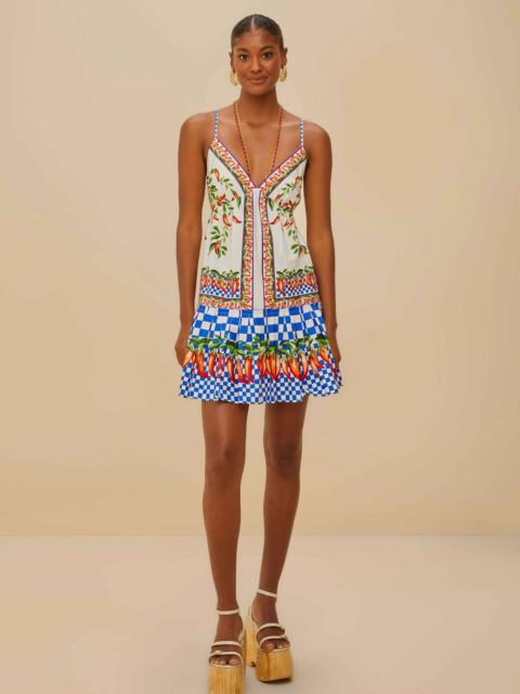 Off-White Picnic Peppers Ainika Organic Cotton Mini Dress