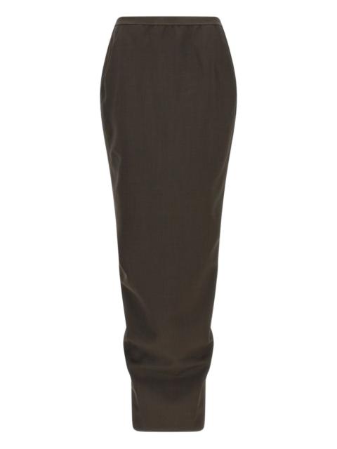 crossover elastic-waistband skirt