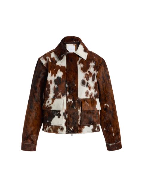 The Blaine Cow-Print Leather Jacket animal