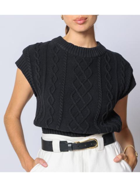 GIGI CROPPED SWEATER VEST | BLACK