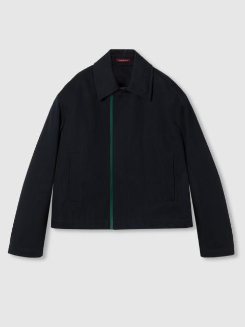 Embossed cotton gabardine jacket