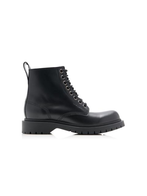 Lace-Up Leather Boots black