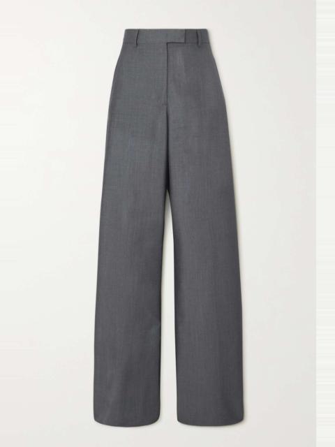Mohair and wool-blend wide-leg pants