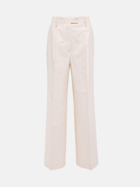 Cupro high-rise wide-leg pants