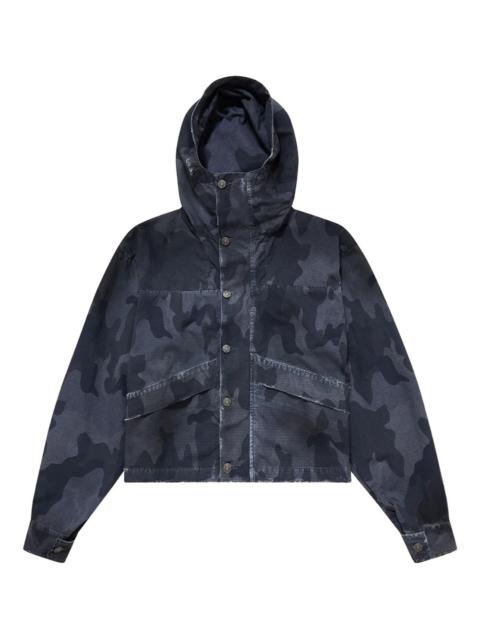cropped camouflage parka