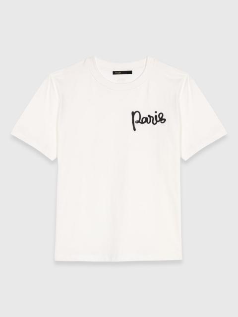 T-shirt with embroidered Paris logo