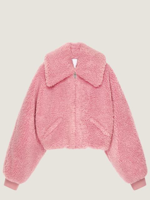 CROPPED BLOUSON IN SHEARLING EFFECT